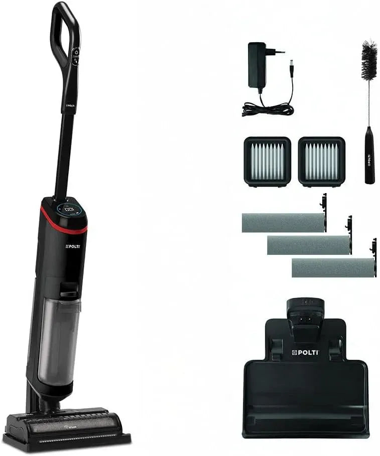 Aspirateur, 450 W, Polti WD40C, vapeur, noir, Rollysteam sans Fil, Nettoyeur de Sols avec Fonction Vapeur