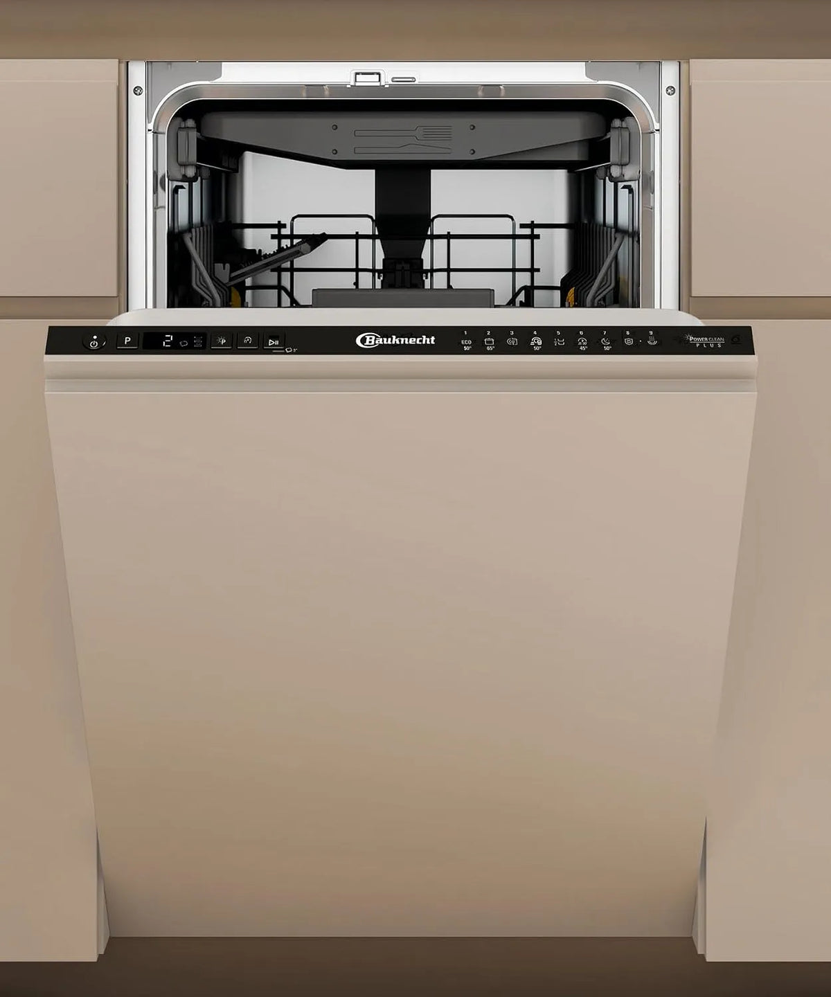 Bauknecht BK6IC11BS7LA0 Lave-vaisselle, 45 cm, hygiène, format slim, tout intégrable, protection complète de l'eau, ActiveDry, programme capteur