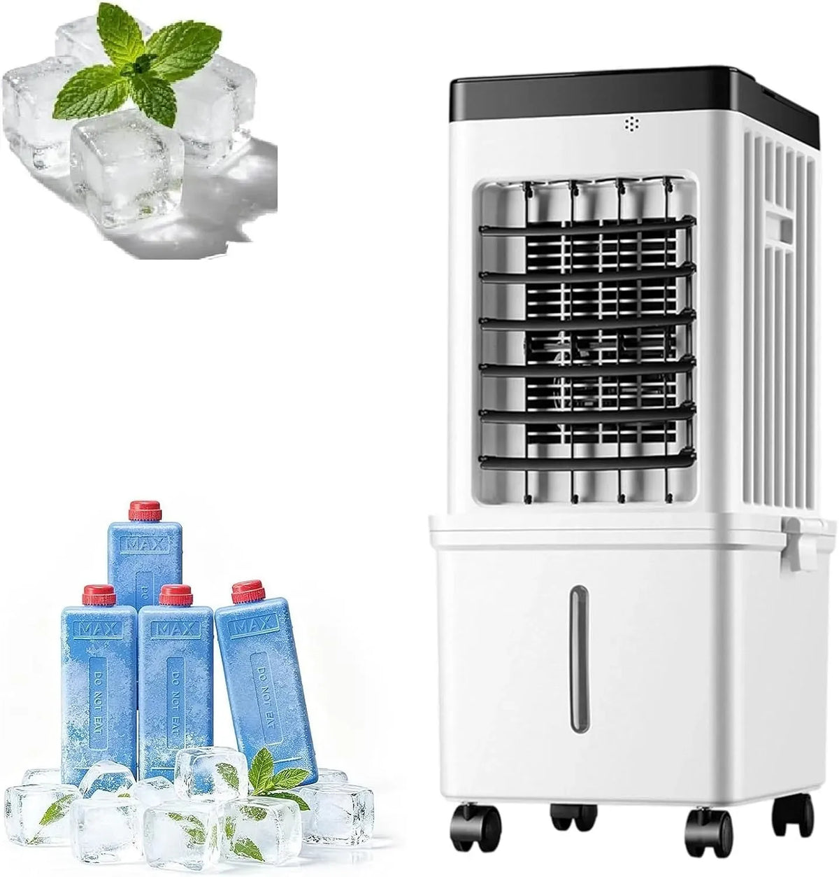 Rafraîchisseur d'air, 12 L, 65 W, oscillation, grand réservoir