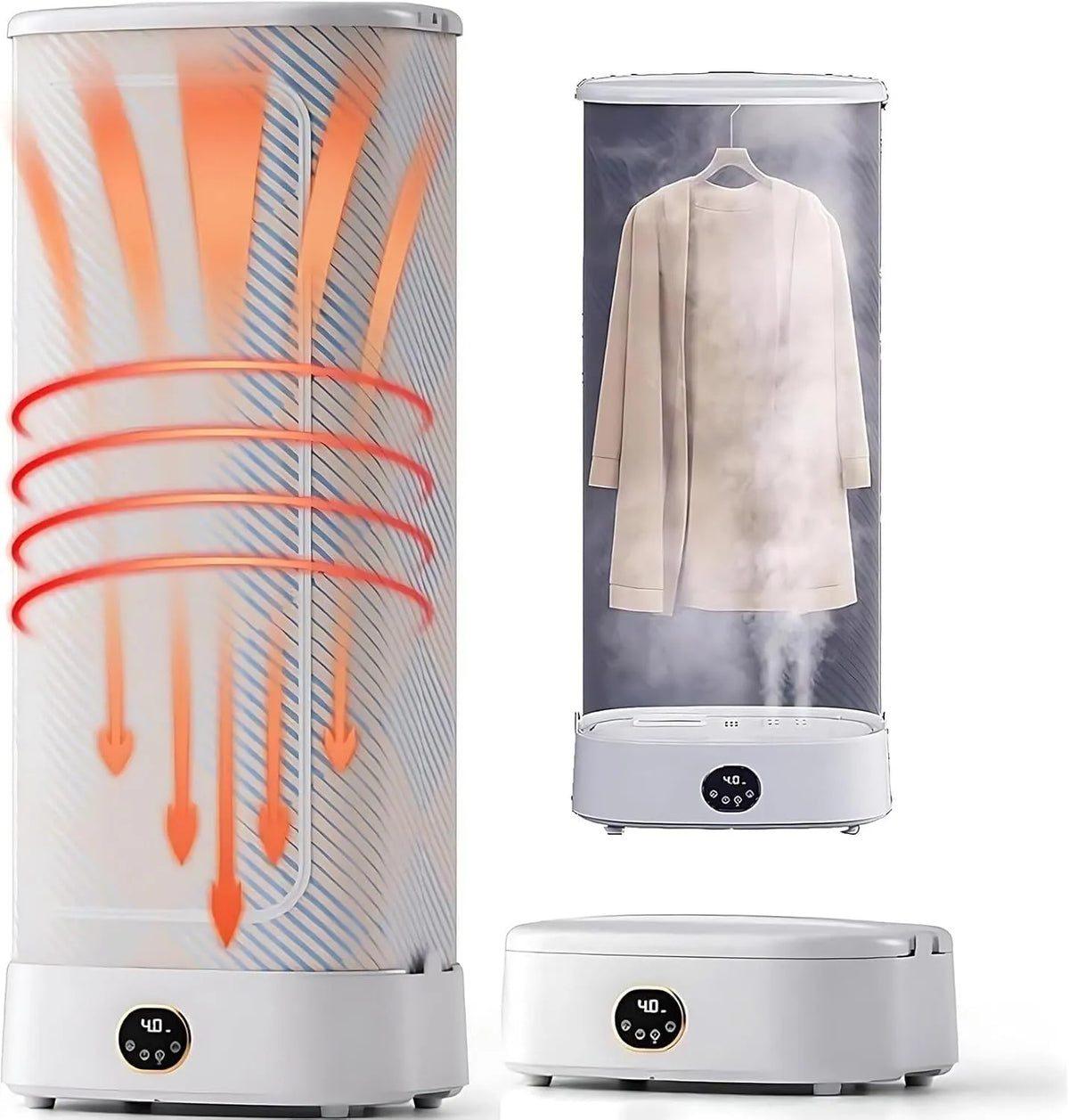 Pliable Et Suspendu, Défroisseur Vapeur Vertical Automatique sans Fil 1000 W équipé de Télécommande, pour Vêtements Et Tissus, Défroisse Rapidement