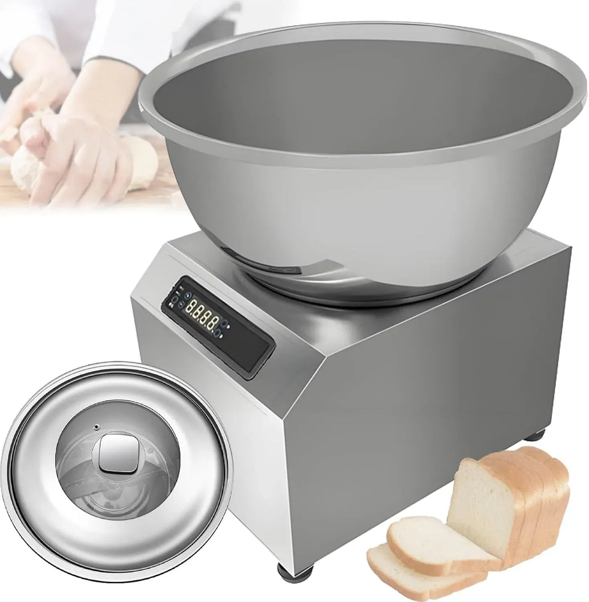 kg/8 W/2200 électrique, en acier inoxydable, professionnel 5 kg/8 kg, 1800 W/2200 W, 5kg, avec rotation avant/arrière, idéal pour les pizzerias et les