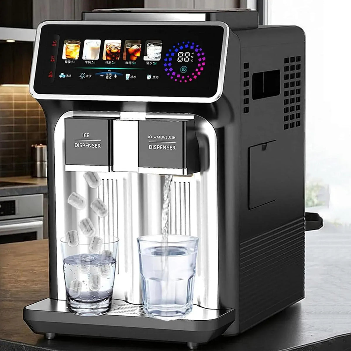 Machine à glaçons Kg/24, 5 programmes, professionnel, noir, Préparation Rapide en 6 à 10 Min pour Cafés Black, Capacité De 15 H