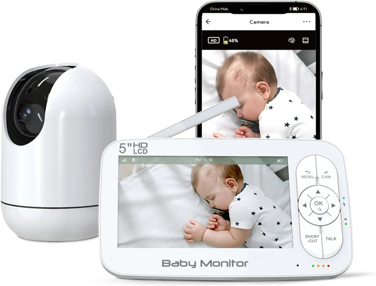 Moniteur, Wi-Fi, caméra de vision nocturne et écran dédié de 5', vidéo HD