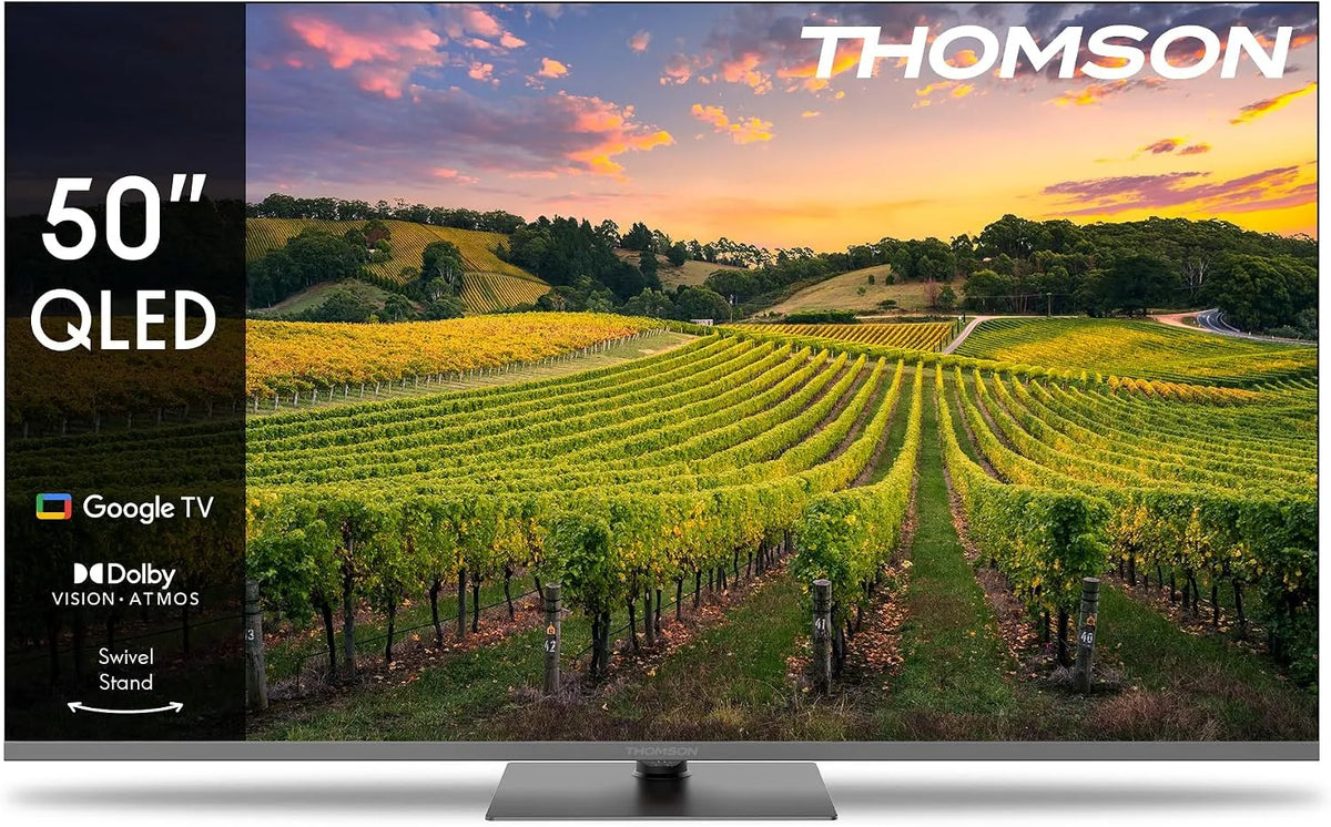 Google 50QG5C14 Smart TV, 50 pouces, téléviseur, QLED, HDR, son Dolby, HDMI, Wi-Fi, Bluetooth, HDR10, Triple-Tuner, Dolby Audio, 126 cm, CI+, Câble