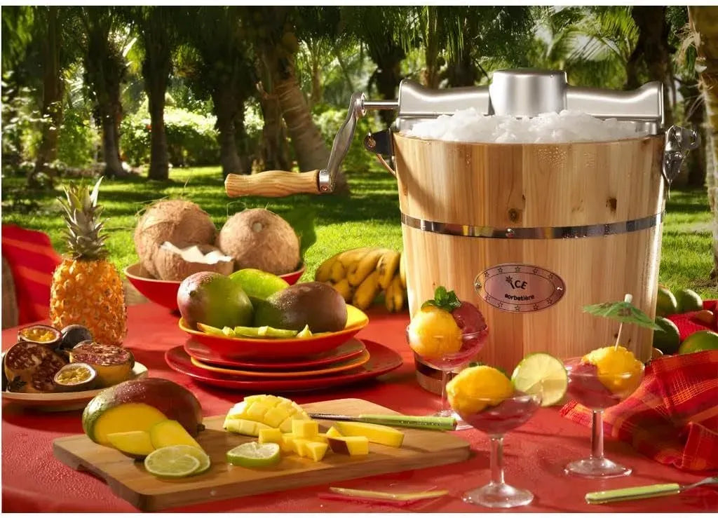 Vente-unique, 3.5 L, Sorbetiére électrique GIVRETO en bois
