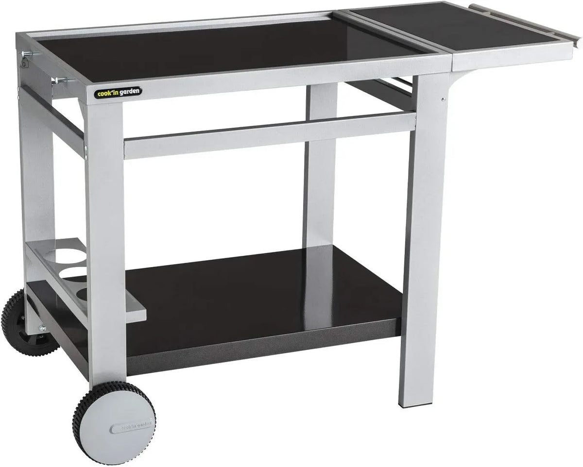 Barbecue, Chariot, Support, Plancha, extérieur, noir, pour Plancha ou Barbecue