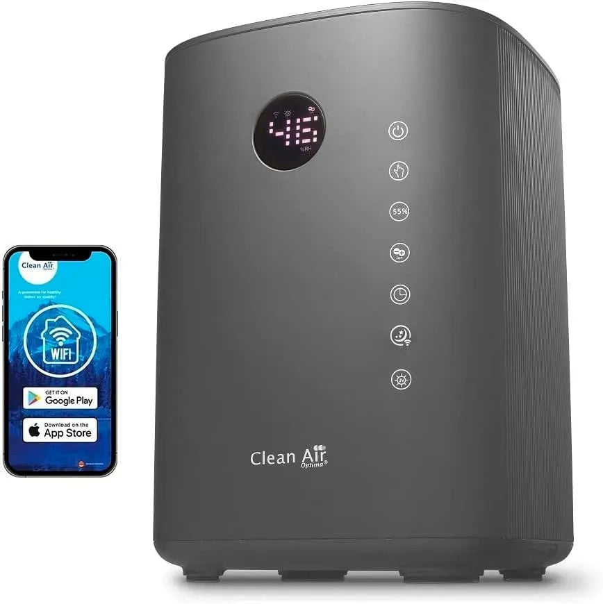 Purificateur d'air, Clean CA-605 min.120, Idéal pour les pièces jusqu'à 65m²/160m³, Air Optima Smart Top Filling, 480 ml/h, 3 en 1:Humidifcateur