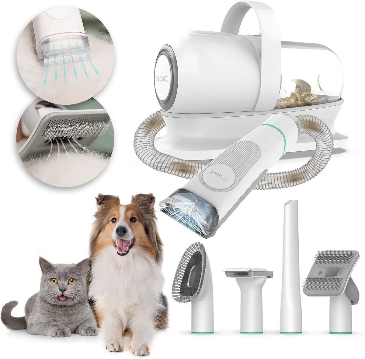 Aspirateur, professionnel, noir, neabot P1 Pro Tondeuse pour Chien/Chat Professionnelle, 5 Outils de Toilettage Éprouvés