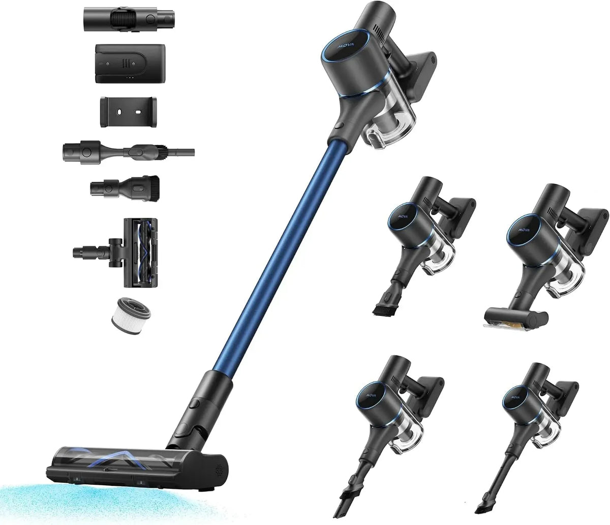 Aspirateur, MOVA, noir, Jusqu'à 90 min d'Autonomie, Aspiration 150 AW, Filtration à 99,9 %