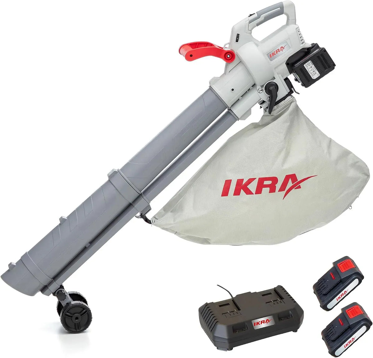 Aspirateur, 45 L, 20 V, IKRA IALS 2, sac de 45 l et bandoulière inclus, 10 km/h, Batteries 0V & Chargeur, gamme de 0 V d'