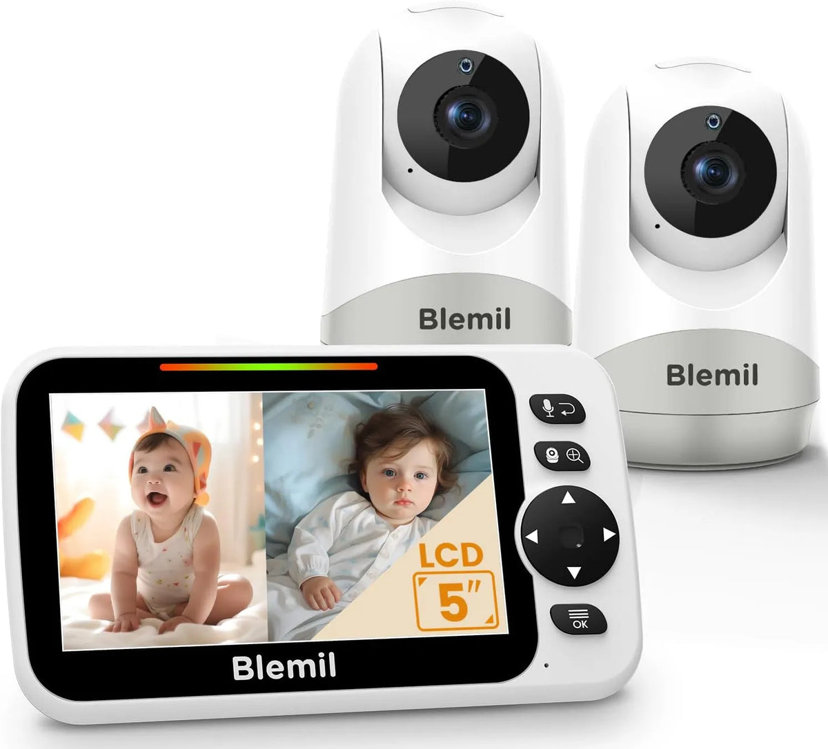 Moniteur, 5' à écran divisé, écran pour ordinateur, moniteur vidéo pour bébé
