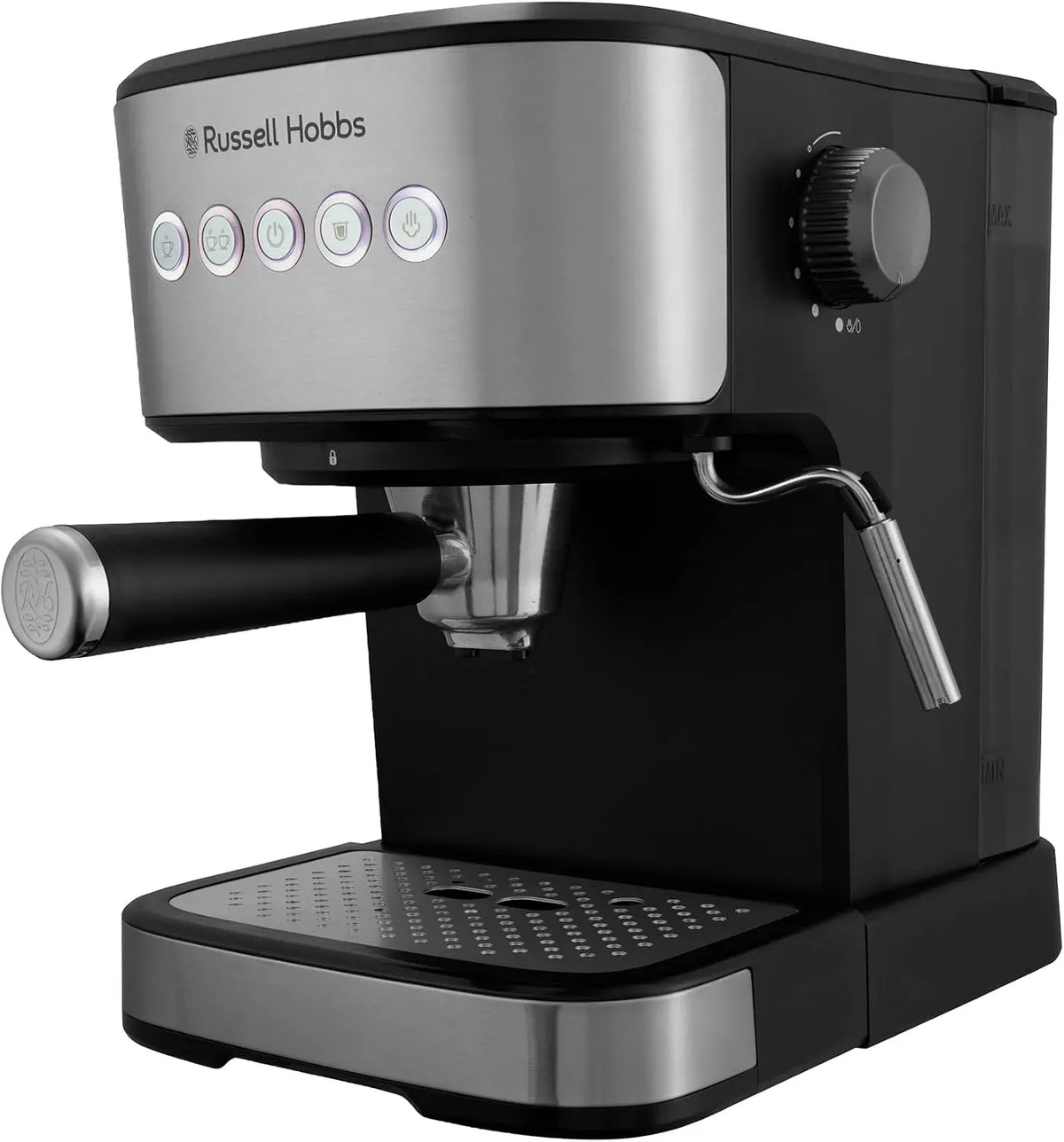 Russell Hobbs Mousseur à lait, 1,5 L, émulsionneur à lait, grand réservoir, acier inoxydable, 15 à 20 bars, Cafetière 28700-56, 1 ou 2 tasses