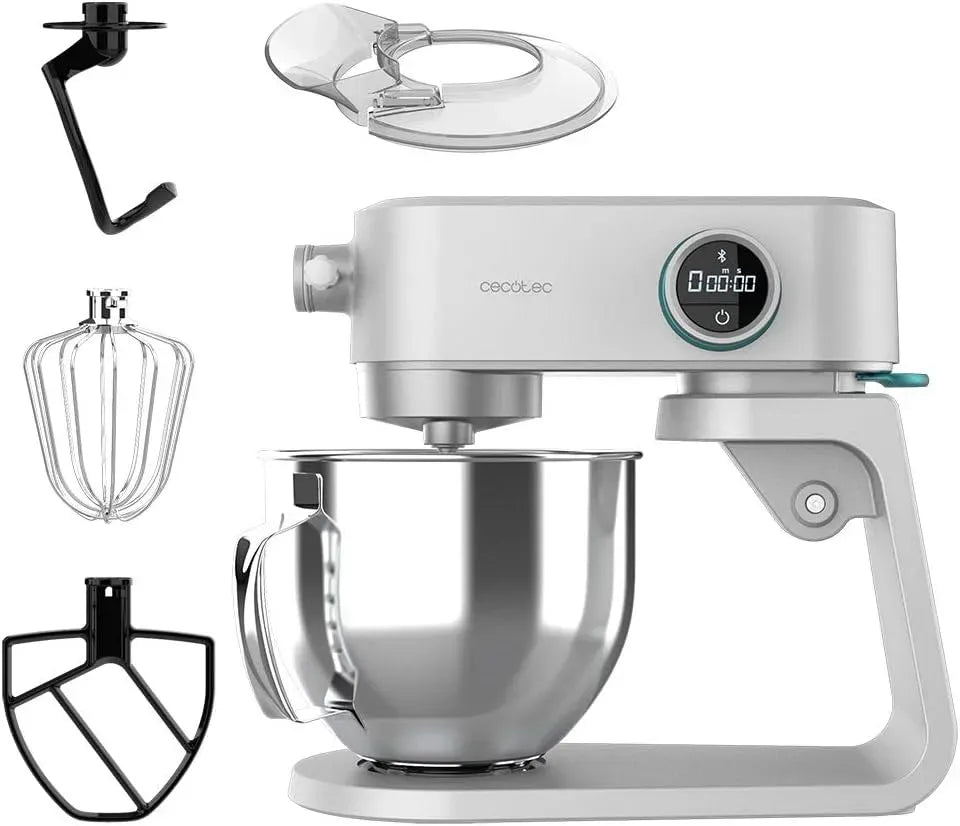 Cecotec moteur, Robot, 5,2 L, 800 W, acier inoxydable, 8 vitesses, blanc, aluminium