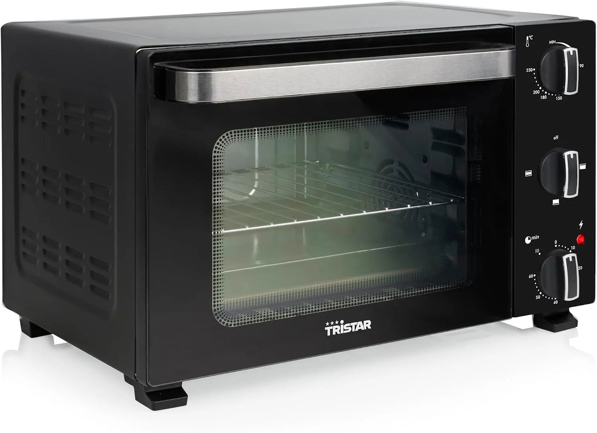 Four électrique OV-3650, 20 L, 1300 W, minuteur, gril, compact, thermostat, Minuterie 60 Minutes, Chaleur en Haut et en Bas, Porte Double Vitrage