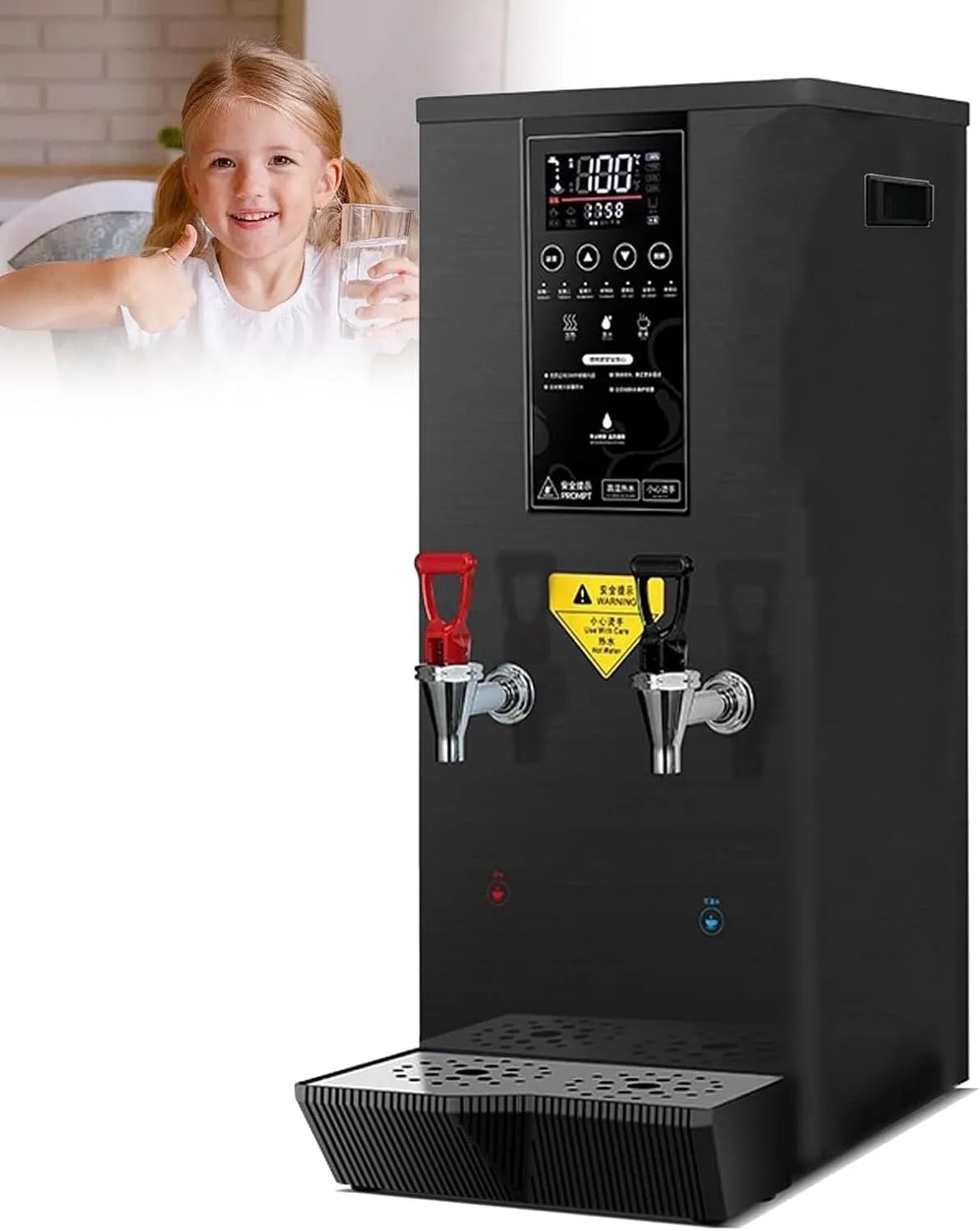 Radiateur électrique, 50 L, 2500 W, professionnel, restaurant, noir