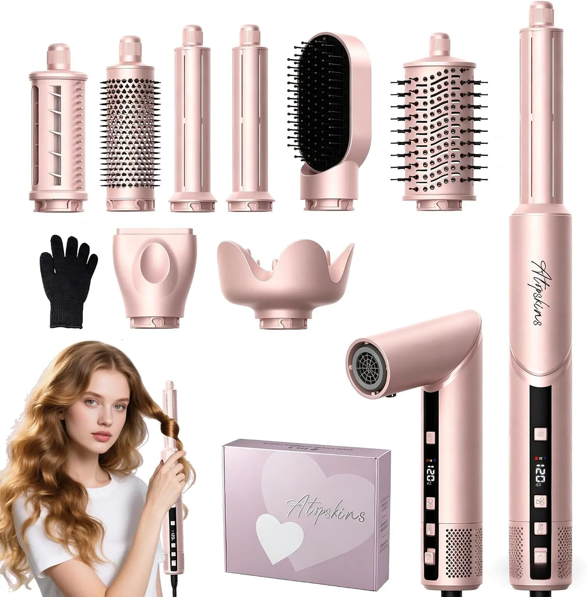 Diffuseur110000 Atopskins Hair Styler Air Styler 8 en 1 Seche Cheveux U/Min