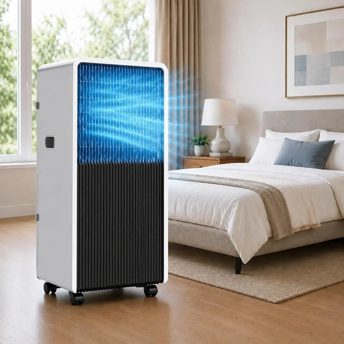 Climatiseur BTU 3200W, 3200 W, roulettes de déplacement, silencieux, Diffusion d'Air 120°
