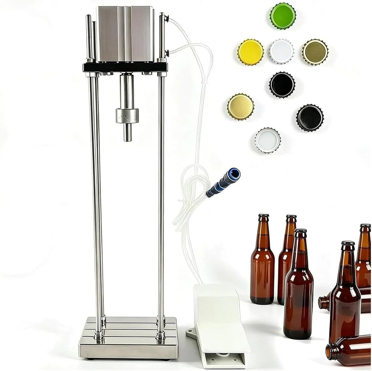 Machine, 530 mm, IP65, verre, Machine sceller bouteilles verre semi-automatique