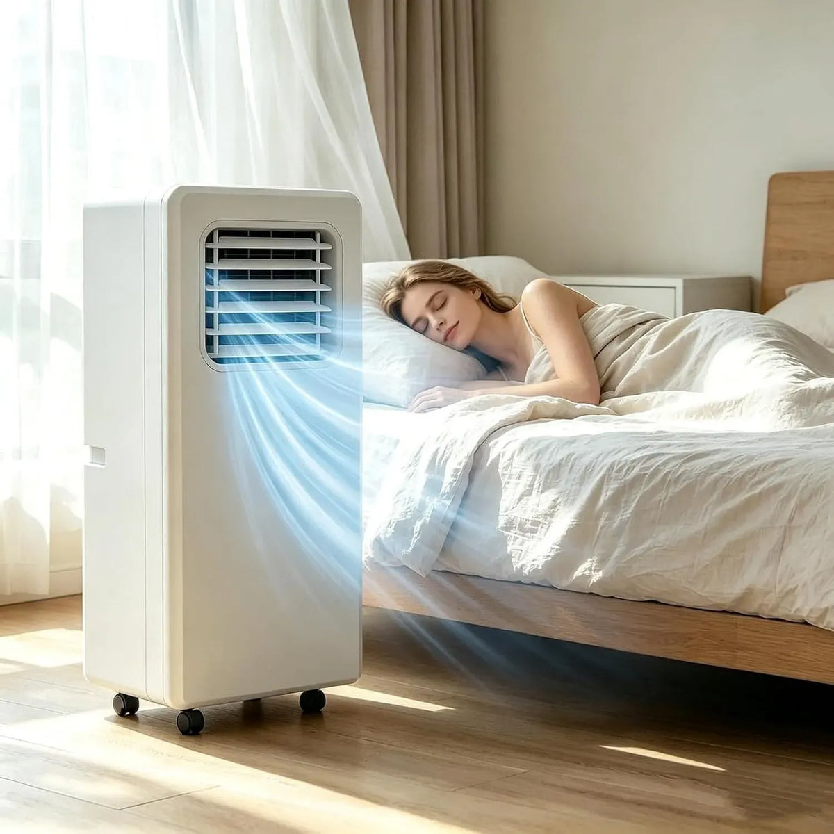 Climatiseur 10000btu, extérieur, roulettes de déplacement