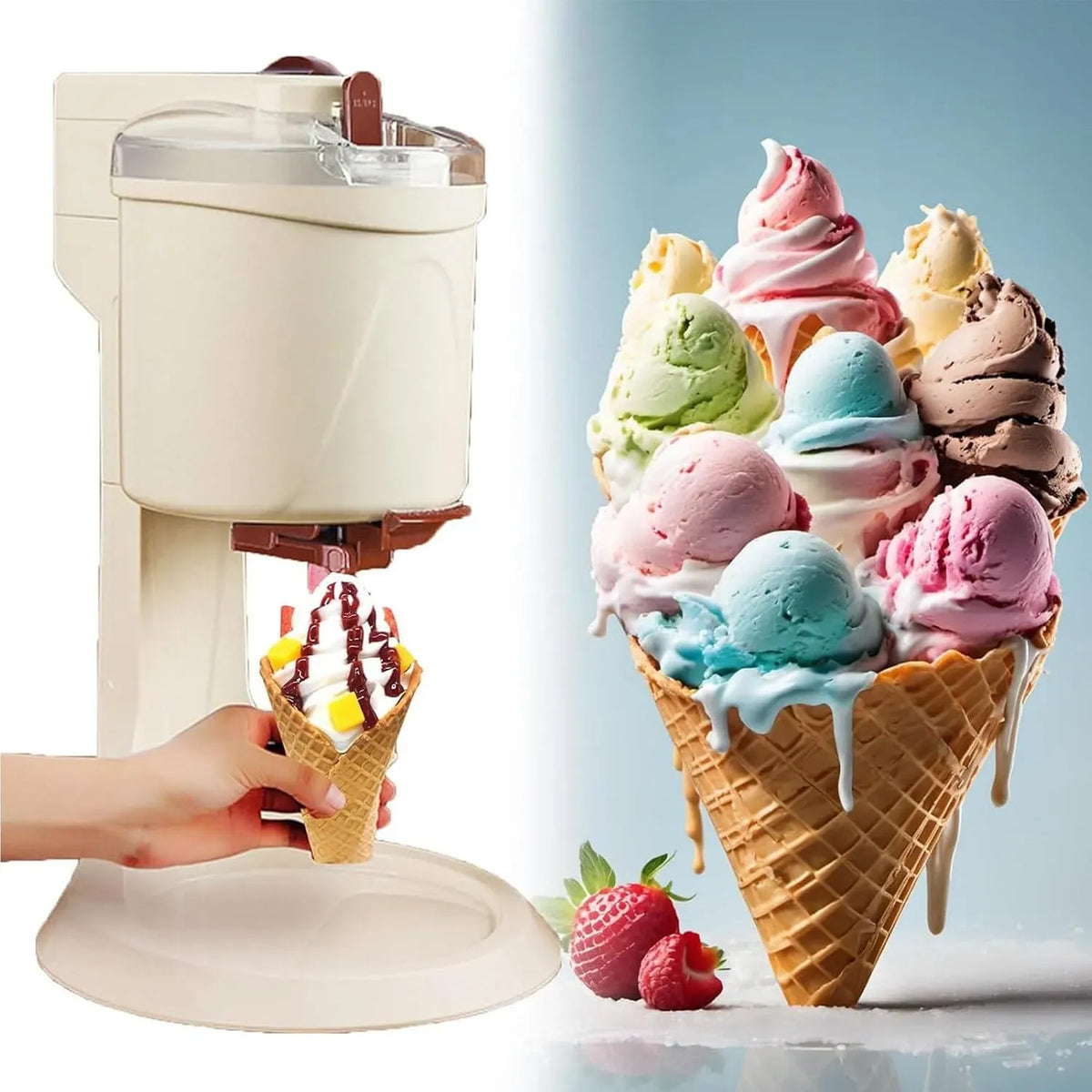Machine à CrèMe, 1 L, RayGenius Machine à CrèMe GlacéE De Grande Capacité 1l
