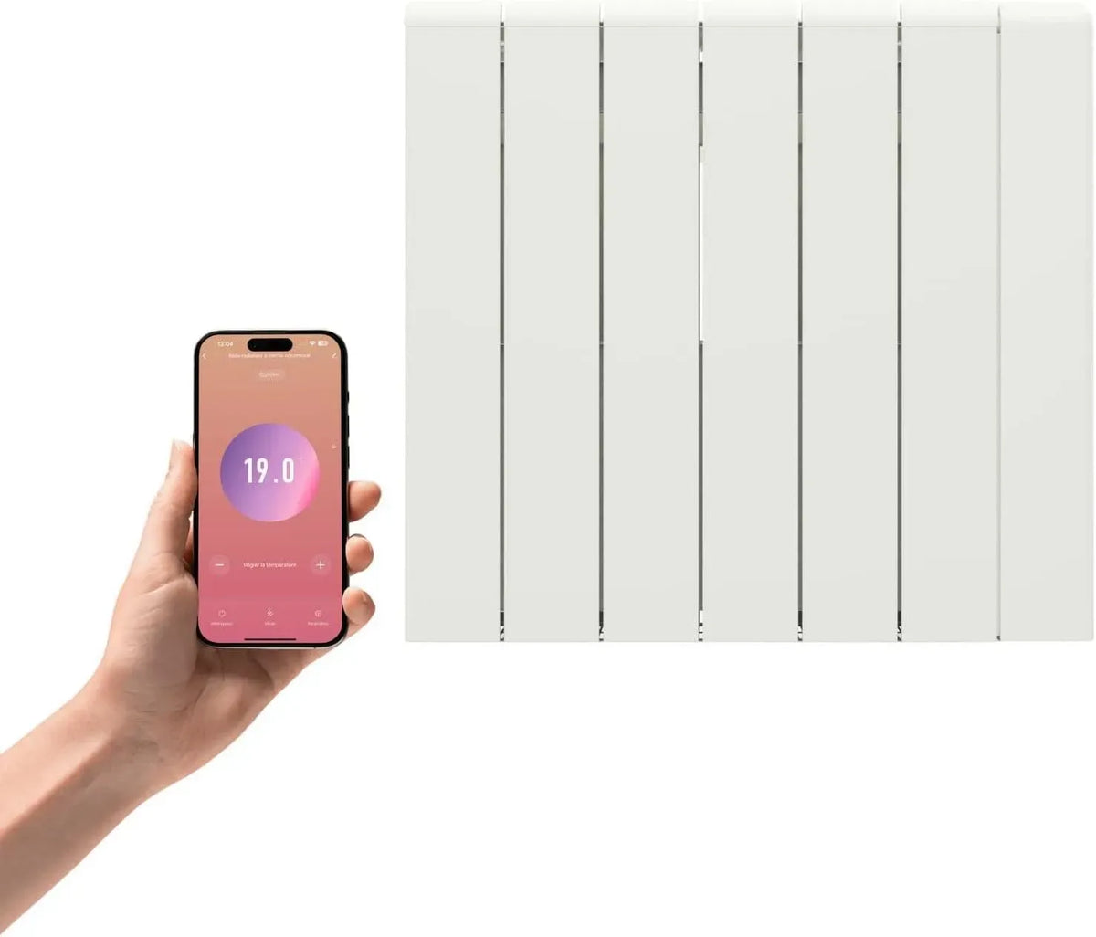 Radiateur électrique, 1500 W, Wi-Fi, thermostat, blanc