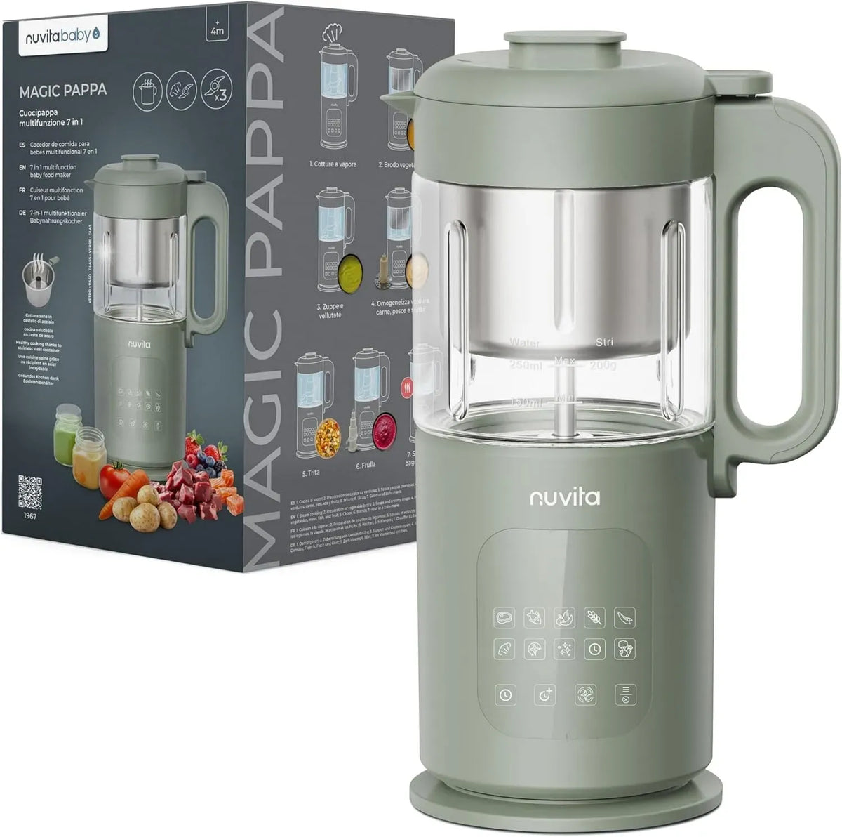 7-en-1 Cuiseur, Robot, vapeur, Pappa, Nuvita Magic Pappa Robot Cuiseur Multifonction