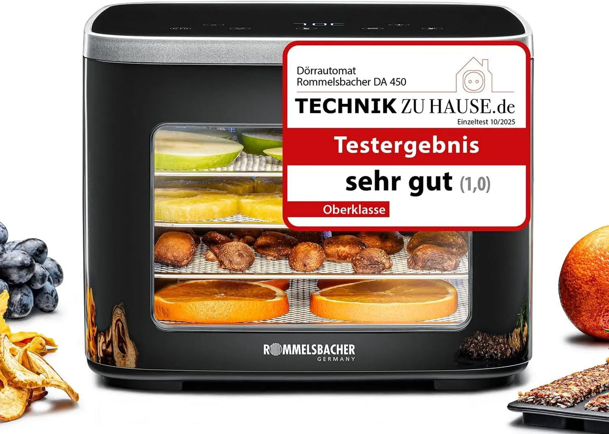 Rommelsbacher DA 450 support, déshydrateur alimentaire, 0,2 m, gril, acier inoxydable, 5 plateaux