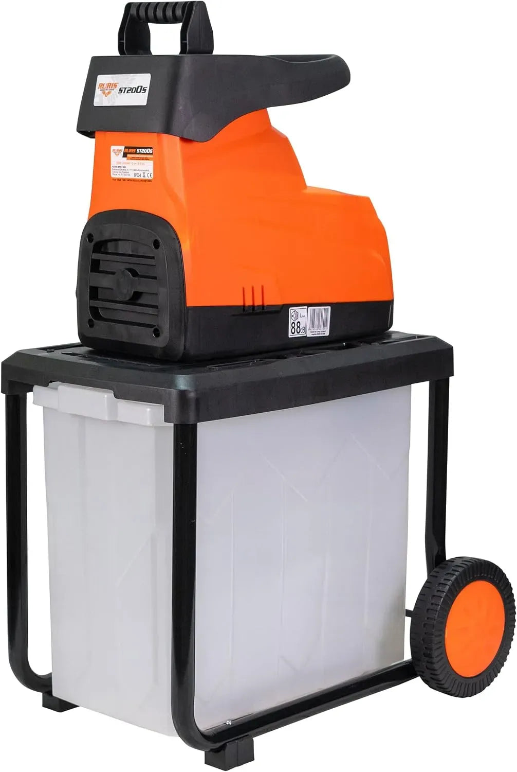 ST200s Broyeur de Végétaux Électrique 2800W 45 mm Bac 60L, Se verrouille automatiquement au bac de 60 L fermé pour une sécurité maximale