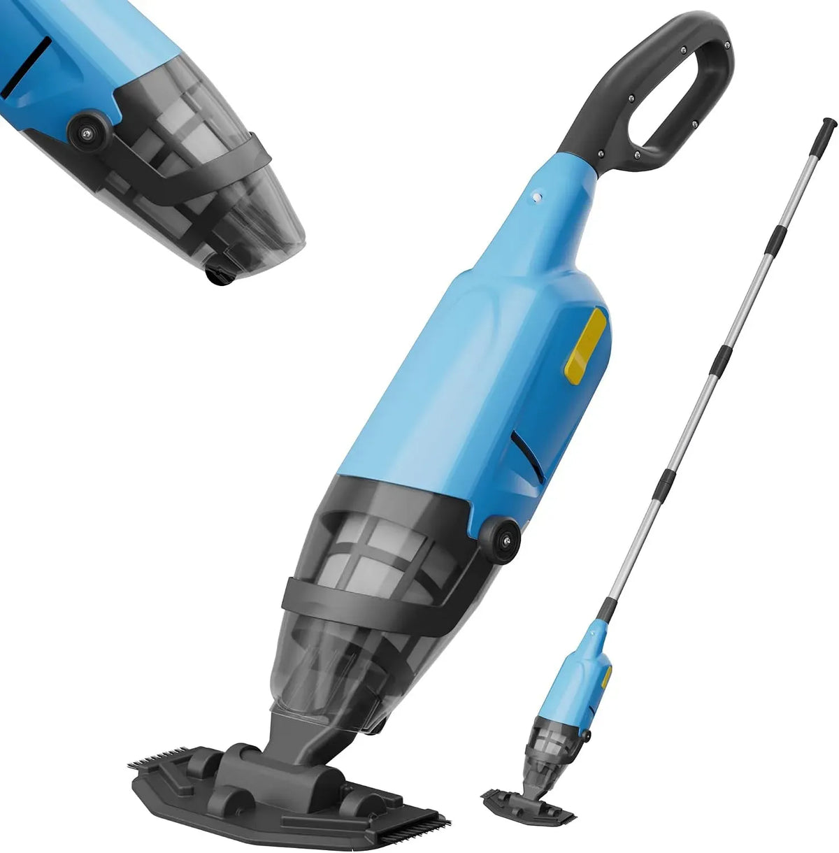 Aspirateur, 160 cm, autonomie jusqu'à 60 à 90 minutes, barre télescopique de 160 cm, aspiration jusqu'à 4088 l/h