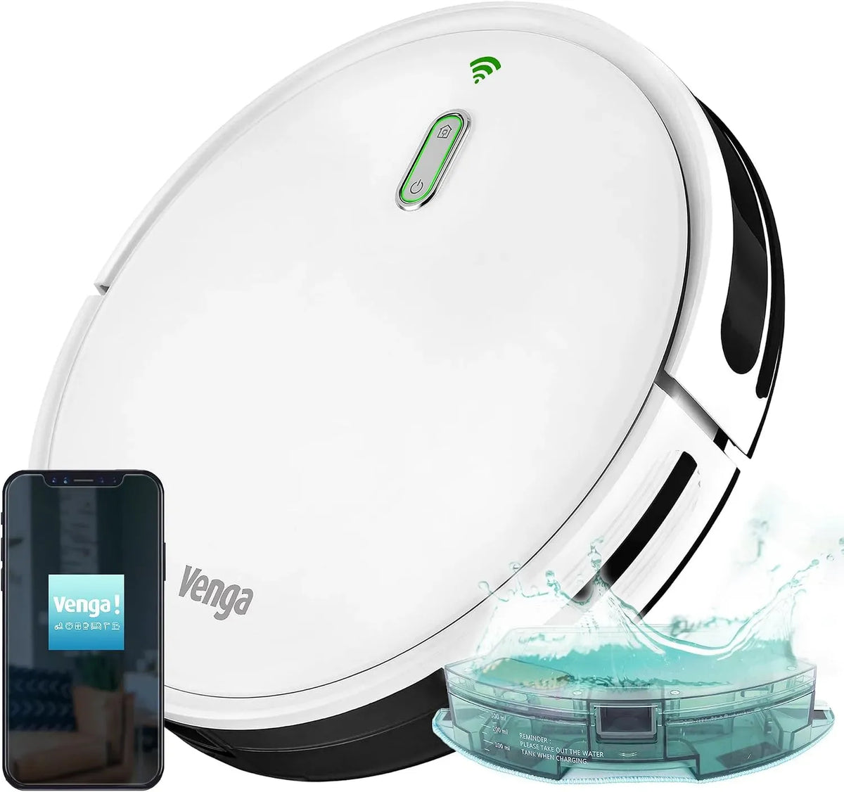 Robot aspirateur RVC 3001, blanc, Navigation Gyroscope et App, VG WH