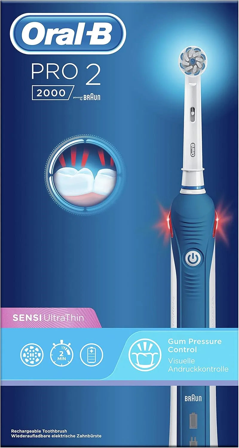 Braun Brosse, brosse à dents rechargeable, hygiène, 2 modes, bleu, pour l'hygiène dentaire