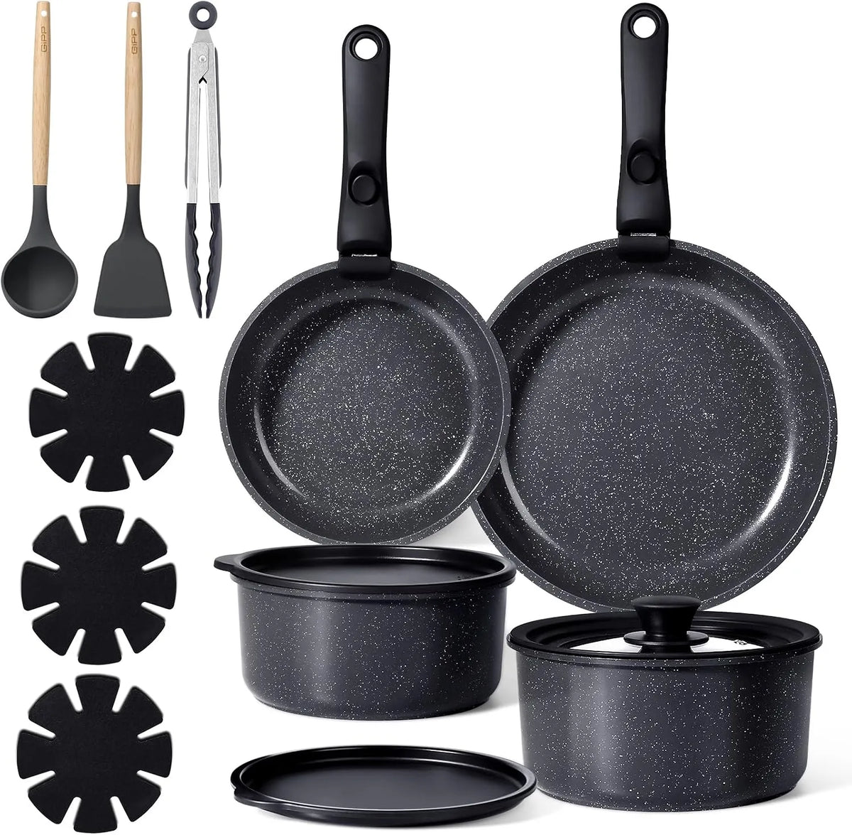Ustensile de cuisson, revêtement antiadhésif, amovible, noir