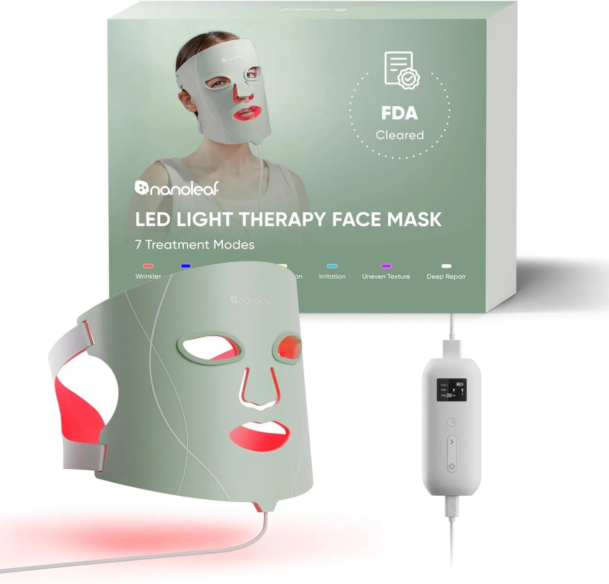 Nanoleaf Masque LED, 7 Modes, Luminothérapie pour Visage, 432 LEDs
