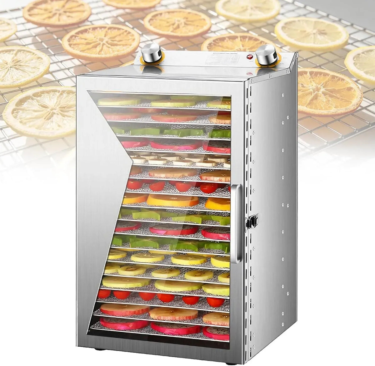 Légumes Et Fruits, Température Réglable, pour Déshydrateur Alimentaire Professionnel Et Sèche-électrique pour Cuisine Maison, 6/8/12/18 Plateaux Acier