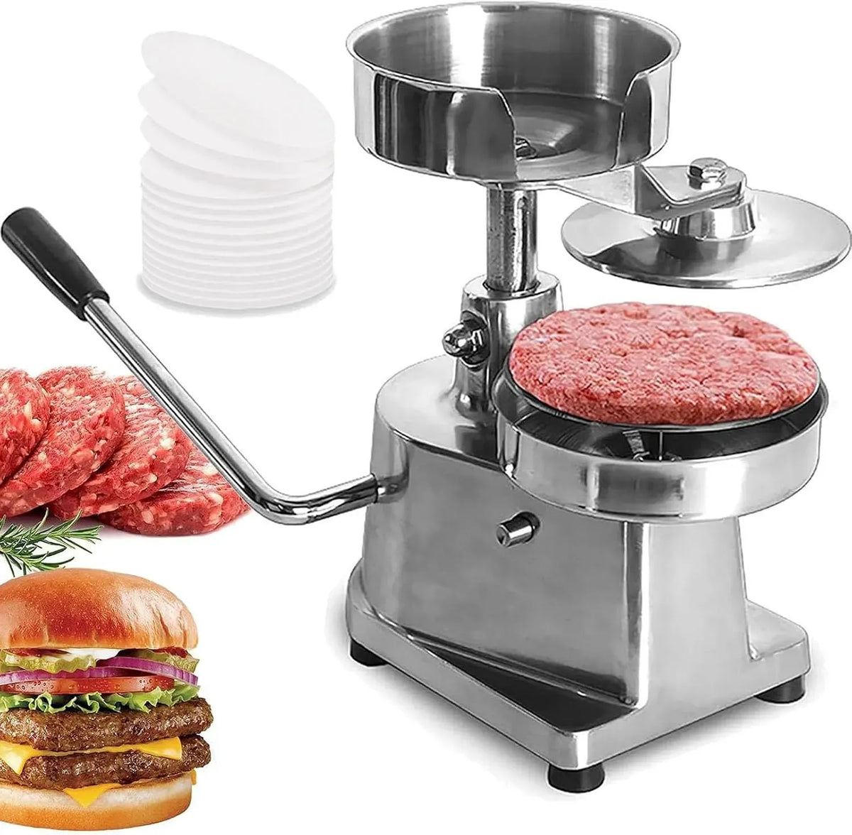 Machine à hamburger, presse, 10,2 cm, 1,2 cm, professionnel, acier inoxydable, cuisine de 10