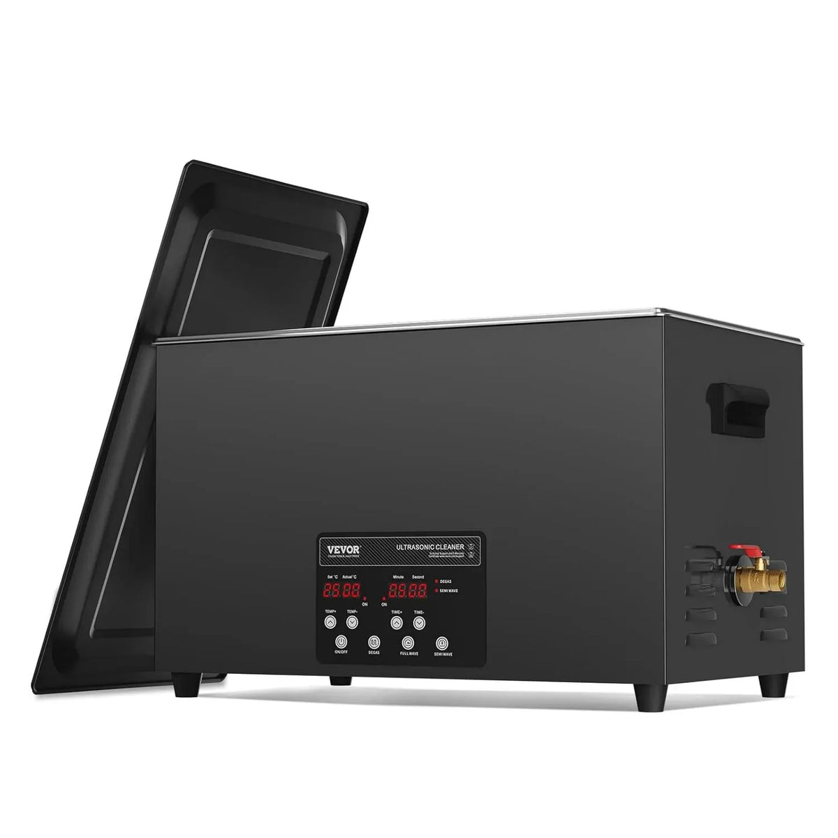 VEVOR W 40 Radiateur électrique, 30 L, 600 W, minuteur, noir, Bac Ultrasons 600 kHz, Nettoyeur à Ultrasons Numérique 30 L