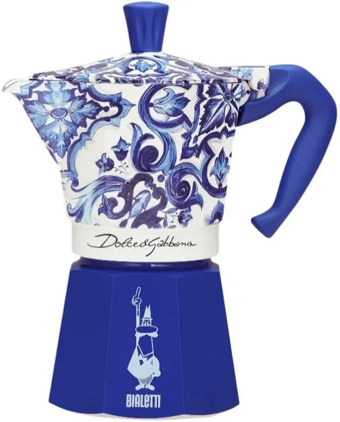 Cafetière électrique, bleu, Moka Express Blue Mediterraneo pour 6 tasses