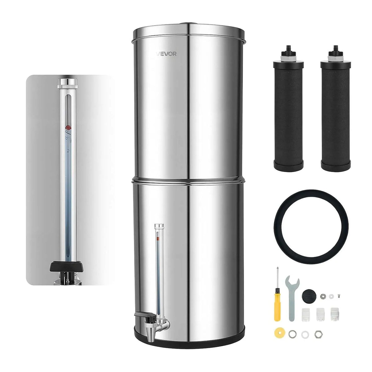 VEVOR Filtre, 12,3 L, tactile, camping, acier inoxydable, pour Camping
