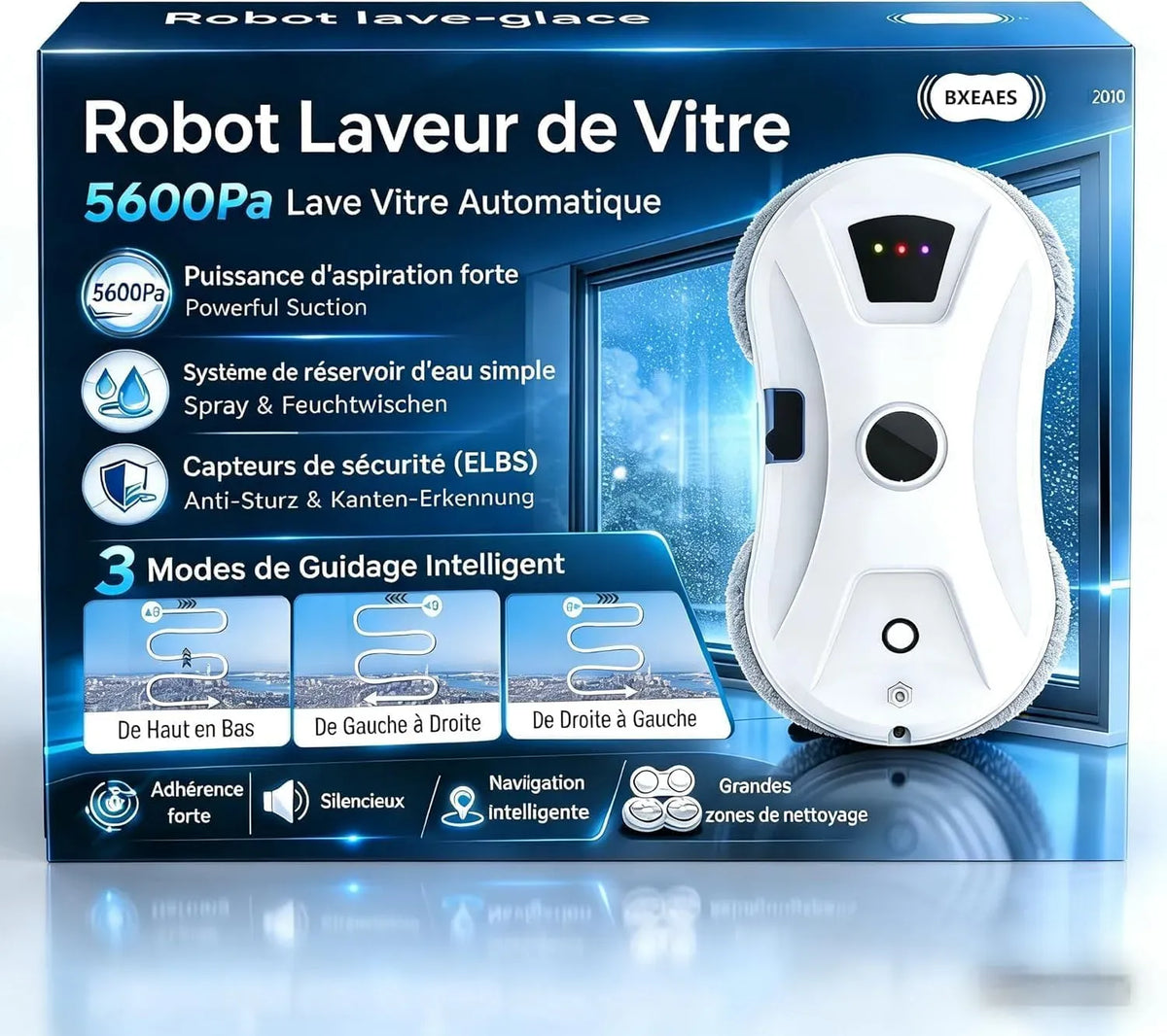 Robot, robot aspirateur laveur, 3 Modes, verre, pour Fenêtres