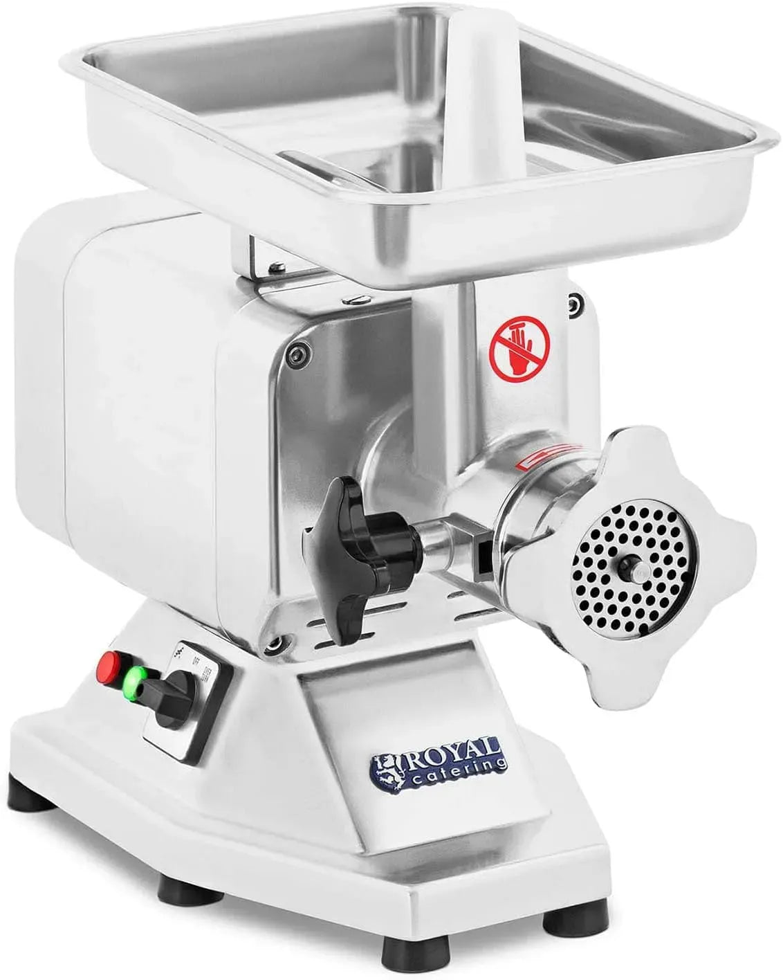RCFW-120PRO poussoir en plastique, Royal Catering Hachoir à Viande Electrique, 22 x 46 x 37,5 cm, 850 W, rendement horaire 120 kg/h