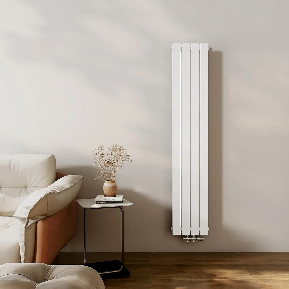 Radiateur électrique, 1600x300 mm, EMKE, étroit, blanc, 889 Watts
