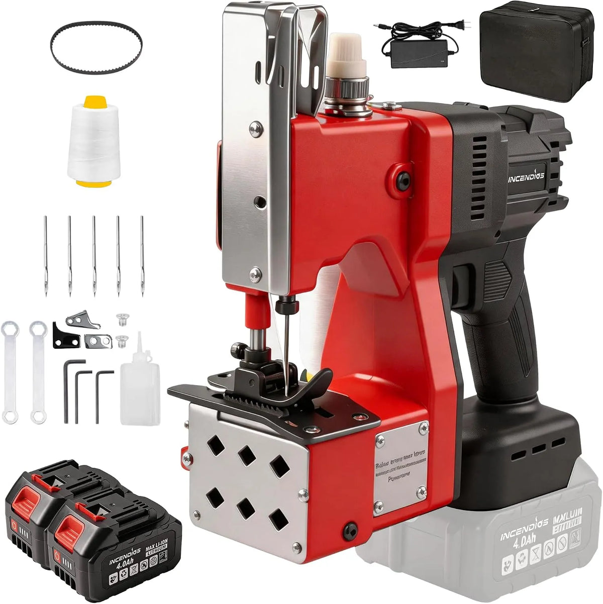 Machine à Coudre, Moteur, machine à coudre électrique, sans fil, pour Sacs et 2 Batteries 4