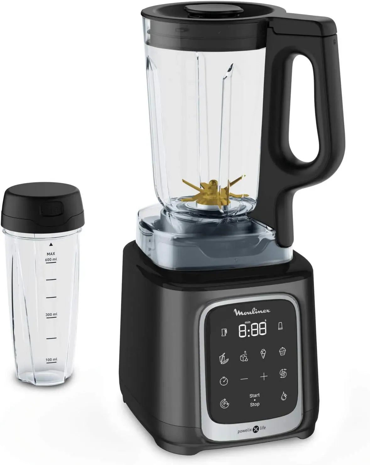 Moulinex LM91HD10 Blender, 1,75 L, 1600 W, 5 programmes, Gourde 600 ml, 5 programmes automatiques
