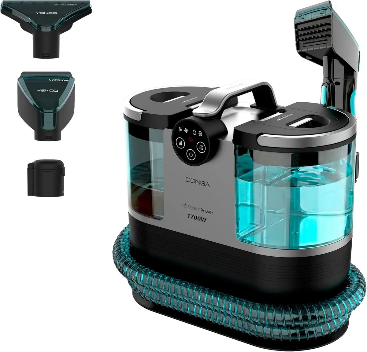 Cecotec 3en1 Aspirateur, 1700 W, grand réservoir, Réservoir 1600ml eau propre et 950ml eau sale, Rayon d'action 7m