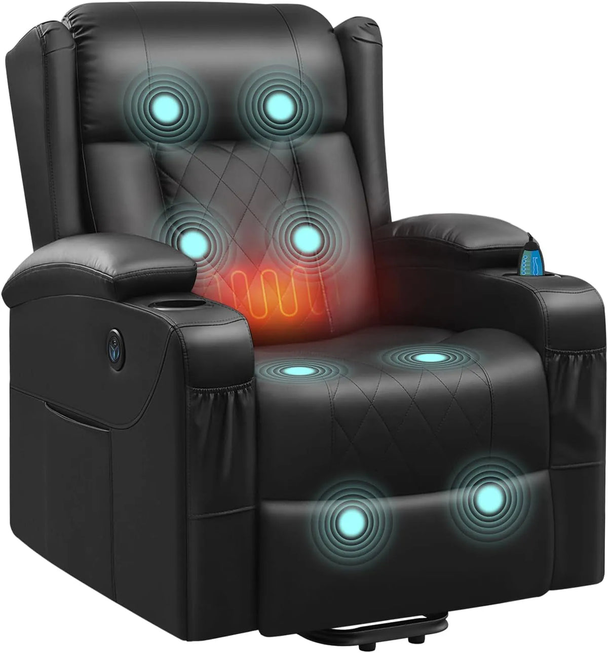 Fauteuil relaxant avec massage, WOLTU, noir, Fauteuil Relax Électrique