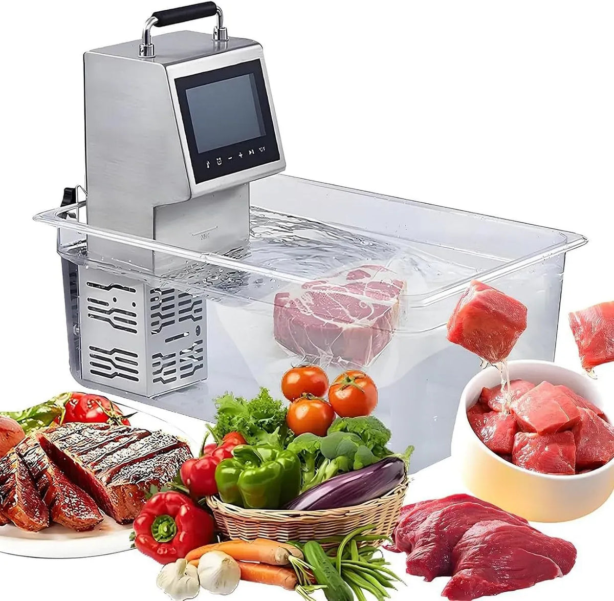 Cuiseur, appareil de cuisson sous vide, 80 L, 2000 W, 2 zones de température, pour Steaks