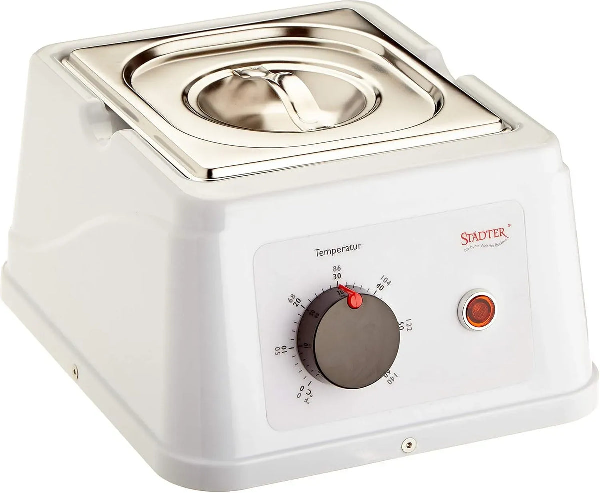 Städter, Temperateur équipé de récipient en Acier Inoxydable Blanc, pour Faire Fondre et durcir Le Chocolat et Les couvertures jusqu'à 60 °C