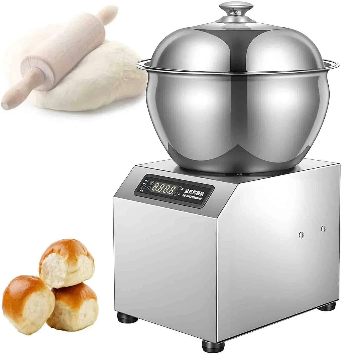Kg/8 pizzerias et boulangeries, pour restaurants, minuterie et cuve amovible, Pétrin électrique Professionnel à Double Rotation 5 Kg 5KG