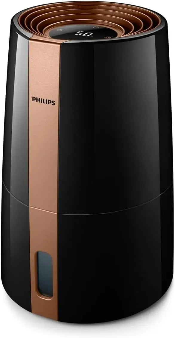 Philips 300ml/h HU3918/10 Humidificateur, capteur, 3 L, 33 dB, 45 m, minuteur, 3 vitesses, grand réservoir, dalle IPS, noir