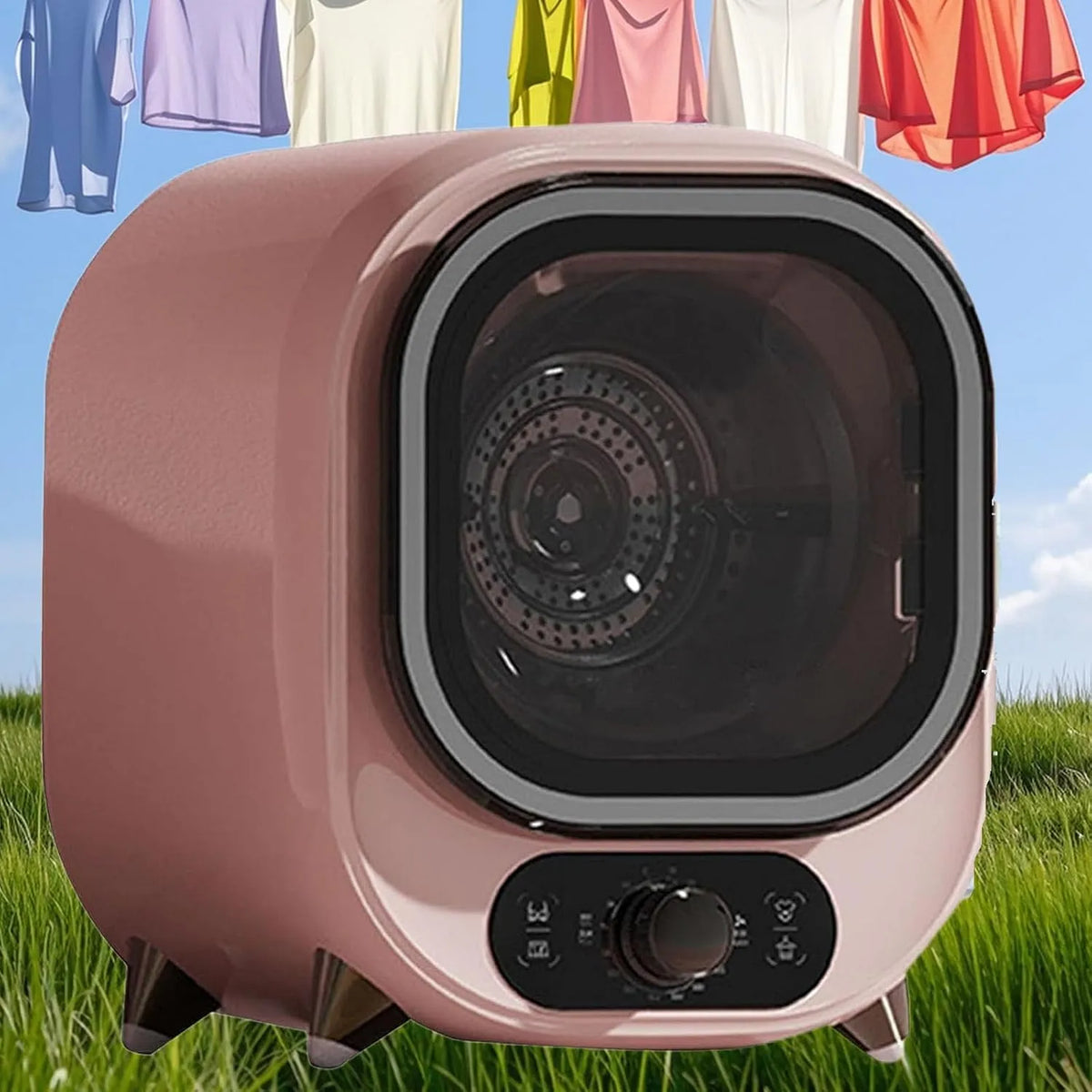 Sèche-linge, 18 L, minuteur, dimensions personnalisables, acier inoxydable, Est IdéAl pour Les Appartements Et Les Maisons Pink, éQuipé d'un Tambour